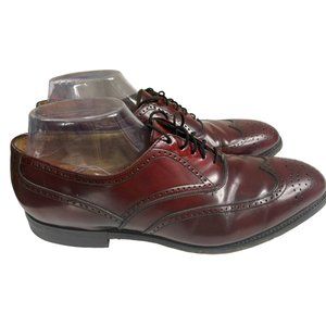 J. Murphy By Johnston & Murphy Men's Brown Leather Wingtip Oxfords Size 8.5M EUC